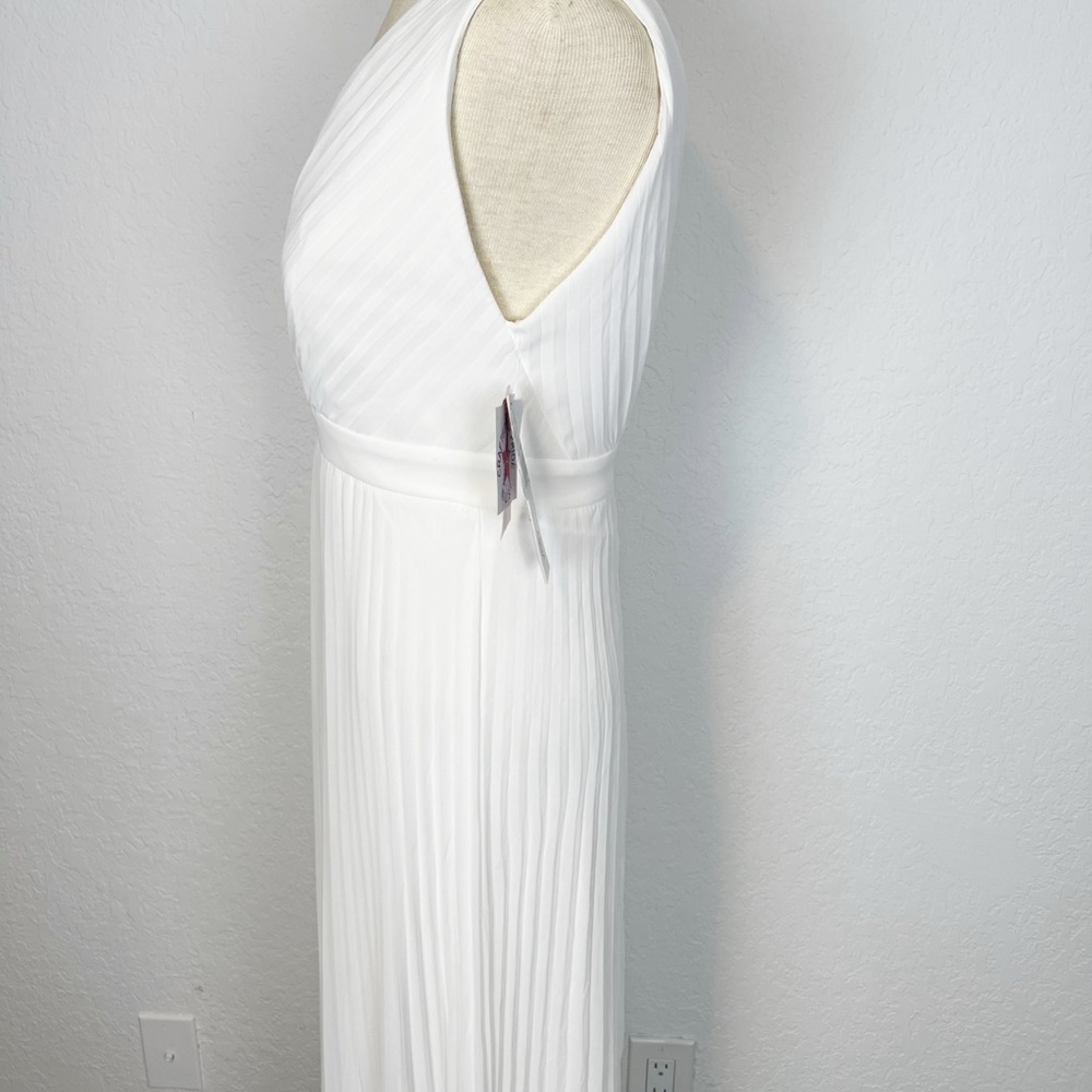 AQUA CHIFFON MAXI EVENING DRESS - Picture 6 of 9
